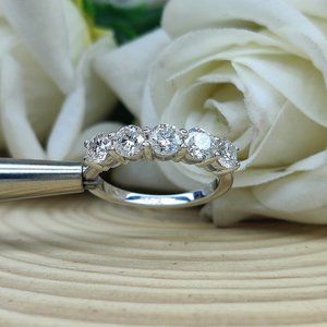 5 Ct Moissanite Wedding Ring 925 Sterling Silver Size 7.25